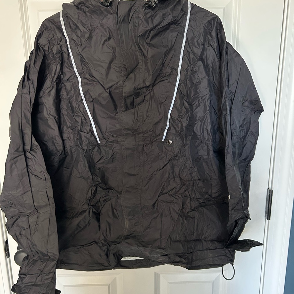 Harley-Davidson Black Jacket and Pants with Gray Logo Accent. Rain Gear. - Picture 2 of 6